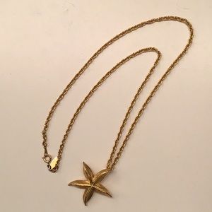 Gold toned starfish necklace